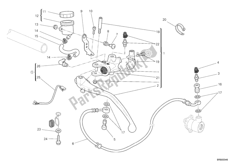 Todas as partes de Cilindro Mestre Da Embreagem do Ducati Monster 1100 EVO ABS 2013